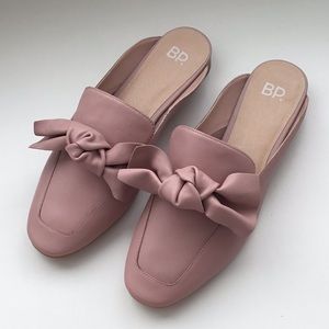 BP pink leather mules.